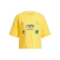 Adidas Neo Keith Haring SS22 Cartoon Crew Neck Casual Short Sleeve T-Shirt Women Tops Yellow HD7253 M