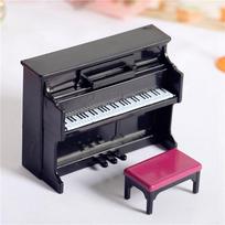 Miniatiūrinis fortepijono rinkinys 1/12 Lėlių namelio mini muzikinis fortepijonas su taburete Piano instrumento modelis, skirtas vaikams Dovanų namų dekoravimui CHINA