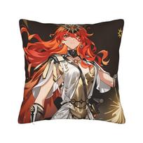 Anime game Genshin Impact  Pillow Case  Custom Pillow Cover Vintage Pillowcases For Living Room Bed Chair 12x12Inch
