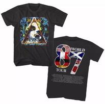 Def Leppard Hysteria World Tour 1987 Men's T Shirt Flags Rock Band Album Unisex T-Shirt XXL