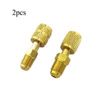 2PCS Vacuum Pump Brass Adapter R410a Adapter 5/16 SAE F Quick Couplers To 1/4 SAE For Air Conditioning Adapter Quick Coupling