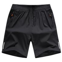 Summer Ice Silk Sports Quick-drying Pants Men's Shorts Loose Five Point Big Pants Outer Wear Beach Leisure Pants XXXL juoda