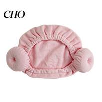 Quick Absorb Hair Wrap Children Drying Cap Elastic Band Kids Towel Sensitive Skin Highly Absorbent Soft Anti-Frizz Turban for Girls Long 1pc rožinė