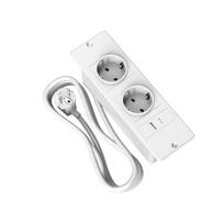 Įleidžiamas prailgintuvų blokas su 2 AC lizdais, USB A ir USB C, integruotas stalo elektros lizdas su prailgintuvu stalo baldams balta