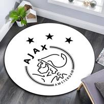 AFC Ajax Amsterdam logo   Round Rug, Non Slip Washable Circular Carpet For Living Room Bedroom Playroom, Sports Fan Decor, Holiday Birthday Gift 80cmx80cm