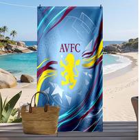 Aston Villa Football Print Beach Towel, Large Soft Quick Dry Towel for Beach Camping Swimming 70cmx140cm(27x55inch)