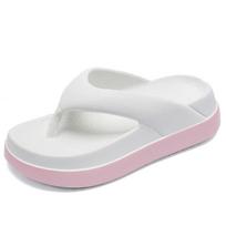 Non Slip Platform Casual Flat Flip Flops for Women Popular Design Outdoor Summer Beach Slippers Sandals Daily Wear 36-37 balta