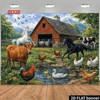 2D plane 1 animal farm party backdrop suitable for weddings baby showers and themed events 47.2x31.5inch/120*80cm