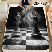 1Pc Chess Print Flannel Blanket,High quality Comfortable for All Seasons,Home Decor,Warmth and Comfort,Perfect for Christmas Gifts 80cm x 120cm
