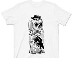 Lagartijo Calavera T Shirt - Cigar Smoking Famous Mexican Revolution Artist Jose Guadalupe Posada Vignette Feast Dead Artwork Graphic TShirt 2XL