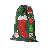 New Snowman Christmas Drawstring Bag Elk Reusable Xmas Present Sack Large Capacity Gift Bag Party Supplies 14x16cm