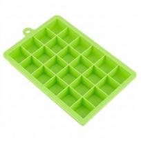 2pcs 24 Cavity Square Ice Cube Maker Easy Release Ice Cube Tray with Lid Baking Mold  Bartender žalia