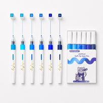 48/60Pcs 6 Colors Brush Pen Set Direct Liquid Fineliner Drawing Pens Watercolor Markers  For Drawing mėlyna
