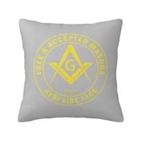 Custom Fashion Free Accepted Masons Masonic Freemason Cushion Covers 40X40Cm Polyester Throw Pillow For Car Square Pillowcase Peach skin 18*18(CM)-1Pcs