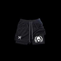 Assassin - Men's 2-in-1 sports shorts, quick drying running shorts, gym and fitness training, double-layer RL0419 M
