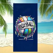 Volleyball Pattern Beach Towel, Suitable for Seaside, Swimming Pool, Bathroom, Camping Trips, Yoga Fitness Multi-functional Sand W40*H60(CM)