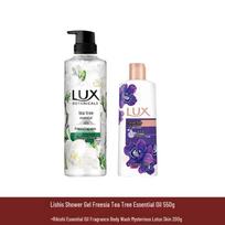 LUX Freesia Tea Tree Oil Shower Gel & Mysterious Lotus Shower Milk Set