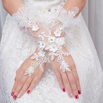 Prom Dinner Gloves Fingerless Gloves Bow Gloves Lace Mittens Wedding Bridal Gloves Women Gloves A