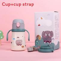 Food Grade 316 Stainless Steel Kids Thermos With Handle And Bouncing Cap For Outdoor Small Elephant,360ml