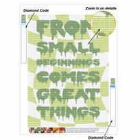 5D Diamond Painting Kit Inspiring Quote From Small Beginnings Comes Great Things DIY Rhinestone Art Canvas Relaxing Craft Wall Decor Gift Round 20x30cm