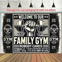 2D flat design single-piece installation home gym welcome background suitable for home workouts and birthdays 47.2x31.5inch/120*80cm
