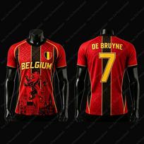 2026 Belgijos nacionalinės komandos sirgalių marškinėliai/T-shirtai—De Bruyne #7 Trossard #10 Lukaku #9: Vaikiški, suaugusiųjų ir unisex sportiniai bei laisvalaikio viršutiniai drabužiai XXS balta