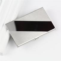 Minimalist Stainless Steel Business Card Holder Polished Silver Metal Pocket Case for Men Women Job Interview Business Trip Style 3