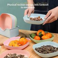 10Pcs Washable Reusable Fruit Snack Plates Food Grade Multifunctional Dessert Dishes for Holiday Gathering random