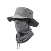 Sun UV Protection Full Face Mask Breathable Fisherman Hat Sun Protection Men Sun Hat  Hiking šviesiai pilka spalva