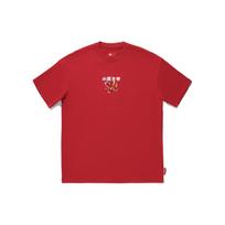 Li Ning T Shirts Men's Samba Red Crew Neck Moderate Straight Fit AHSU229-6 M