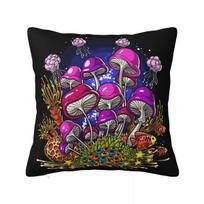 Mushroom Mycology Fungi Foraging Mushroom Whisperer Square Pillow Case Cushion Cover Funny Zipper Decor Pillowcover For Home Peach skin 18*18(CM)-1Pcs
