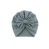 Bowknots Baby Hat Minkštas turbanas Solid Big Bow Girl Kepurėlė naujagimiui pilka spalva
