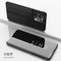 For OPPO Reno 8 Pro 5G Case Luxury Mirror View Flip Smart Leather Phone Case For OPPO Reno8 Reno 8 Pro + Plus Protect Back Cover For Reno 8 5G juoda