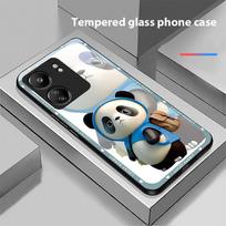 Backpack Bear Black For Xiaomi Redmi 13C Note13 12 Pro Plus 5G Note 9 13T Pro POCO X6 F5 F6 Black Tempered Glass Phone Case Redmi NOTE 7