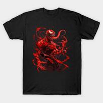 Men Black Print T-shirt Carnage No-Cut Transfer Paper Print Cotton Tshirt M juoda