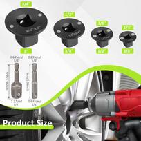 Low-Profile Impact Socket Adapter Set 3/4 to 1,1/2 to 3/4,1/2 to 3/8,1/4 to 3/8 Drive Ratchet Adapter 4 Pcs Socket Adapter Set