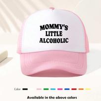 Mommys Little Alcoholic Trucker Hat Funny Polyester Mesh Back Panel Snapback Cap Adult Outdoor One Size