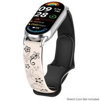 Flower Engraved Strap For Xiaomi Mi Band 9 8 Silicone Smart Wristband Breathable Bracelet Wrist Band8 Band9 Belt Accessories For Mi Band 8