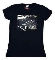 Hot Topic Juniors Nirvana Guitar Print Grunge Rock Guitar Strings Shirt NWT S S