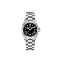 Hamilton Khaki Field Series Automatic Mechanical Movement Expedition Watch Men watches Black Stainless-Steel H70225130 Regular Watch Box,Silver Steel Strap Black Dial