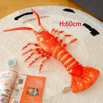 TreasuringU Style 2  Spiny Lobster Plush Toy Cool Colorful Lobster Stuffed Doll Cute Lobster Plushies Home Decor Birthday Gifts red