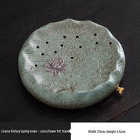 Lotus Coarse Pottery Teapot Tray