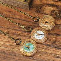 New Pocket Watch Quartz Watch for Men Women All-Natural Wooden Watch fashion