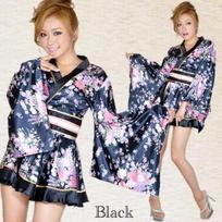 Women's Sexy Kimono Sakura Anime Costume Japanese Kimono Traditional Print Vintage Original Tradition Yukata Dress Free Size mėlyna