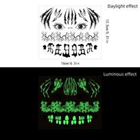 Halloween Facial Tattoos  Glow In The Dark Tattoos  Halloween Mouth Tattoos Eco-Friendly Scary Face Stickers For