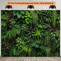 2D Lush Greenery Wall Banner with Monstera Leaves for Home & Party Decoration 47.2x31.5inch/120*80cm