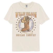 Willie Nelson Cowboy Hat Boots Rope Men's T Shirt Outlaw Country Music Merch S
