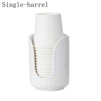 U-Shape Mouthwash Cup Holder Durable Paper Cup Dispenser Bathroom Cup Dispenser  Makeup Table white-Single-barrel
