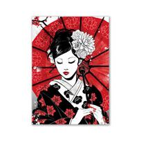 Japonijos kultūros stiliaus anime plakatai Geišos kimono samurajų sienų meno spaudiniai Drobės tapyba Estetinės sienų nuotraukos namų dekoravimui 21cm×30cm NoFrame