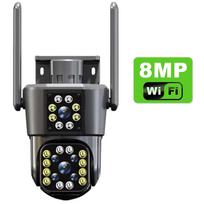 6K 12MP Security Camera Wireless WiFi Outdoor Three Screen Home Protection IP Cam Auto Tracking CCTV Video Surveillance 4K 8MP Camera